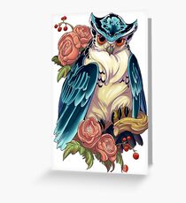 Irezumi Owl 002-001 Greeting Card
