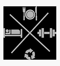 Eat, Lift, Sleep, Repeat - Icons Cross X Photographic Print