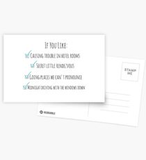 Perfect One Direction Postcards
