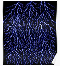 Blue Lightning Strike Poster