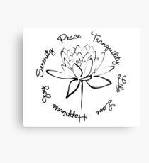Serenity Tranquility Lotus (Black) Metal Print