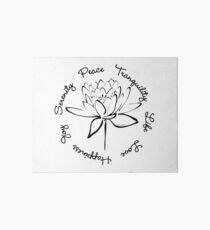 Serenity Tranquility Lotus (Black) Art Board