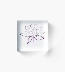 Lotus Flower Calligraphy (Purple) Acrylic Block