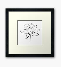 Lotus Flower Calligraphy (Smoke Grey) Framed Print