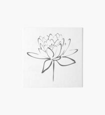 Lotus Flower Calligraphy (Smoke Grey) Art Board