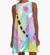 Abstract Painting in Pastel Colors A-Line Dress