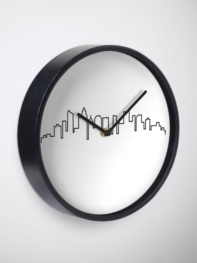 Alternate view of Charlotte, North Carolina City Skyline Clock