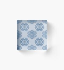 Seamless repeating pattern in blue Acrylic Block