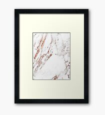 Rose gold vein marble Framed Print