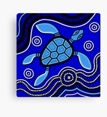 Aboriginal Art Turtle Baby - Authentic Canvas Print