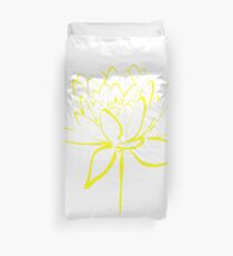 Lotus Flower Calligraphy (Yellow) Duvet Cover