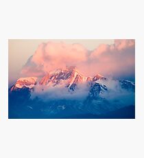 Schneeberg bei Pink Sunset Fotodruck