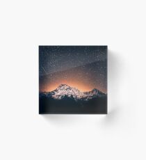 Star Mountain Milky Way Night Acrylic Block