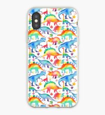 Vinilo o funda para iPhone Rainbow Acuarela Dinosaurios