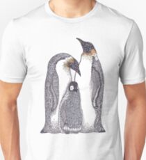 Zentangle Art Emperor Penguin Family Unisex T-Shirt