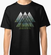 Sacred Geometry Triangles - Misty Forest Classic T-Shirt