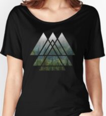 Heilige Geometrie-Dreiecke - Misty Forest Loose Fit T-Shirt