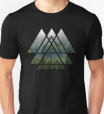 Sacred Geometry Triangles - Misty Forest Unisex T-Shirt
