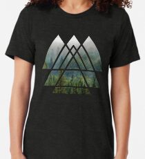 Camiseta de tejido mixto Triángulos de geometría sagrada - Misty Forest