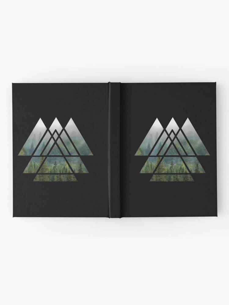 Alternate view of Sacred Geometry Triangles - Misty Forest Hardcover Journal