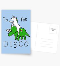 To The Disco (Unicorn Riding Triceratops) Postcards