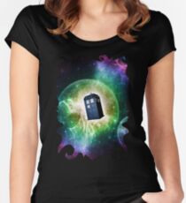 Universe Blue Box Tee The Doctor T-Shirt Women's Fitted Scoop T-Shirt