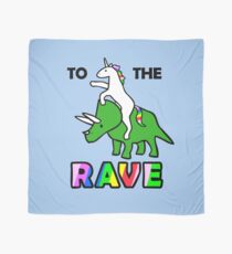To The Rave! (Unicorn Riding Triceratops) Scarf