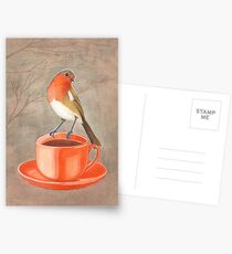 coffee loving robin bird Postcards