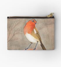 coffee loving robin bird Zipper Pouch