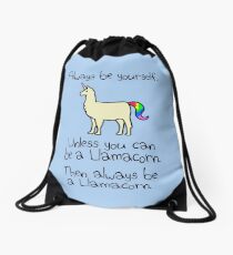 Always Be Yourself, Unless You Can Be A Llamacorn Drawstring Bag