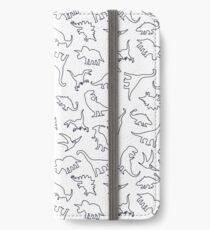 Dinosaurier-Muster Gliederung iPhone Flip-Case/Hülle/Klebefolie