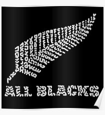 The Rugby Team "All Blacks" of New Zealand Poster