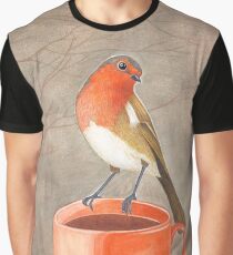 coffee loving robin bird Graphic T-Shirt