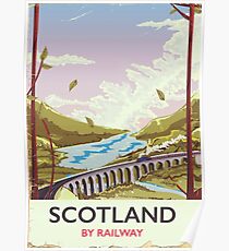 Scotland Vintage locomotive travel poster Poster