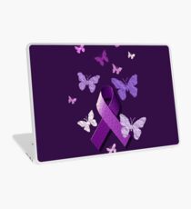 Purple Awareness Ribbon with Butterflies Laptop Skin
