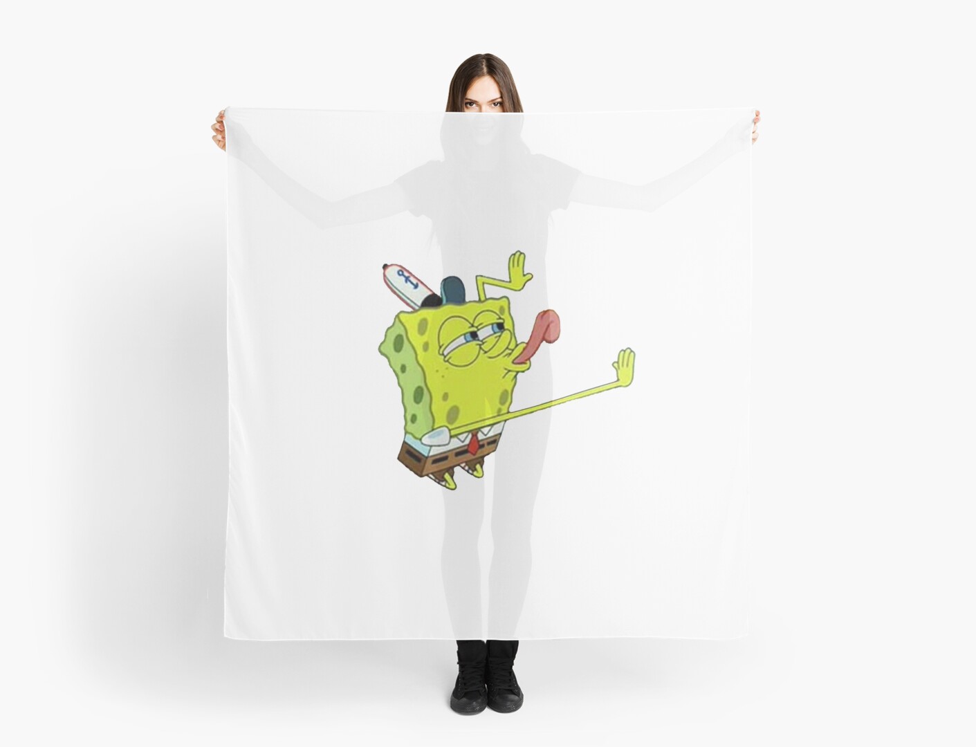 "Spongebob Licking Sticker" Scarf by Kcardone | Redbubble