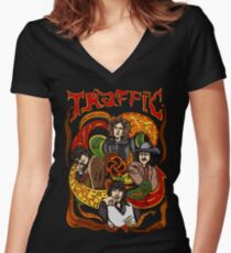 Traffic band, Steve Winwood Women's Fitted V-Neck T-Shirt