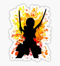 Mikasa Inspired Paint Splatter Anime Shirt Sticker