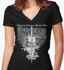 Fiore Dei Liberi Longsword Women's Fitted V-Neck T-Shirt