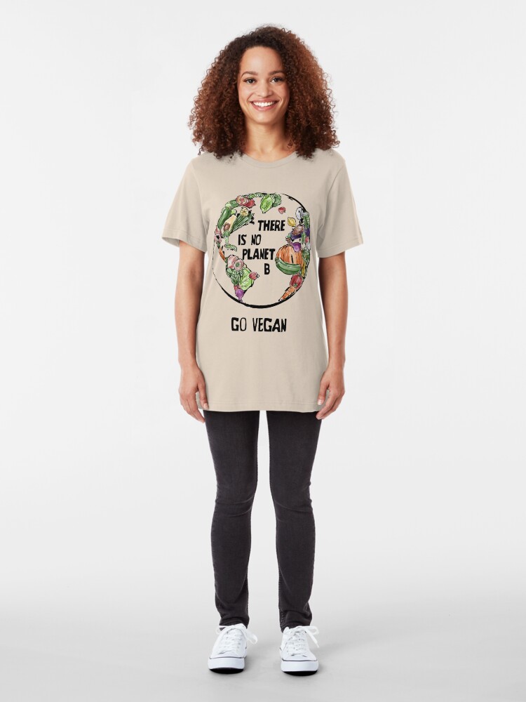 Alternative Ansicht von There is no Planet B - Go Vegan Slim Fit T-Shirt
