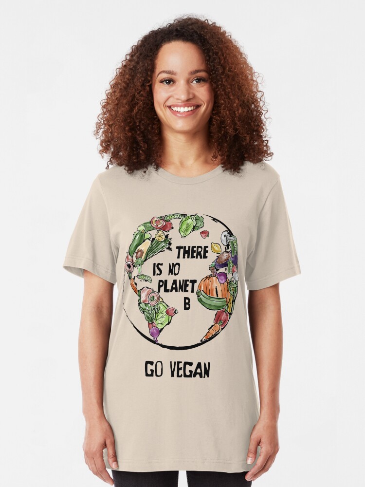 Alternative Ansicht von There is no Planet B - Go Vegan Slim Fit T-Shirt