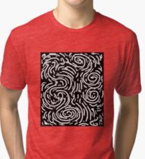 Spiral Swirls Black Gloomy Glow Tri-blend T-Shirt