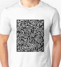 Spiral Swirls Black Gloomy Glow Unisex T-Shirt