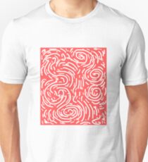 Spiral Swirls Coral Happy Glow Unisex T-Shirt
