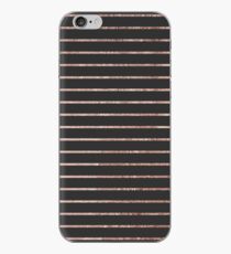 Elegant Chic Rose Gold Stripes and Black iPhone Case