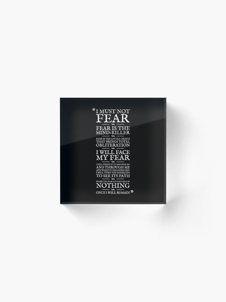Alternate view of Litany Against Fear Acrylic Block