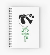 Balance Is Everything! Tumbling panda. Spiral Notebook