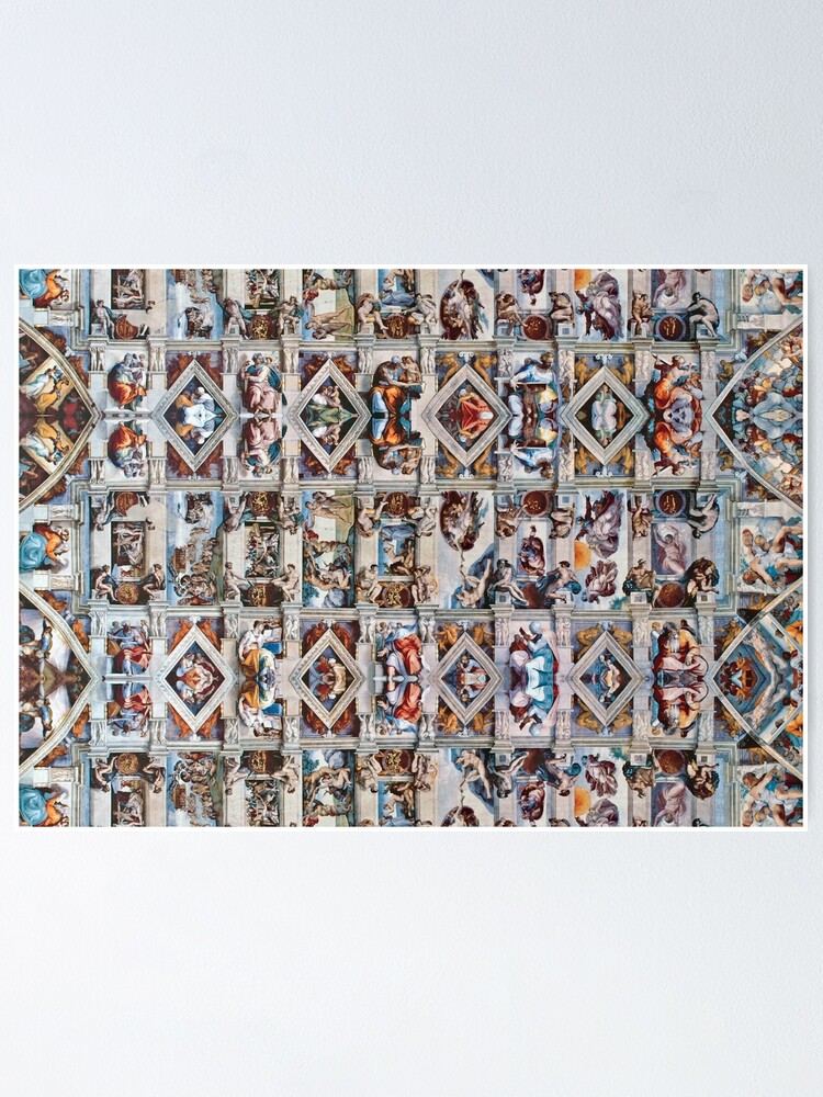 Sistine Chapel Ceiling Poster By Lukefussell Redbubble