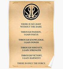 Star Wars - Grey Jedi Code Poster