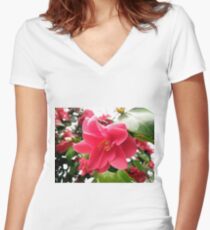 Flower Women's Fitted V-Neck T-Shirt
